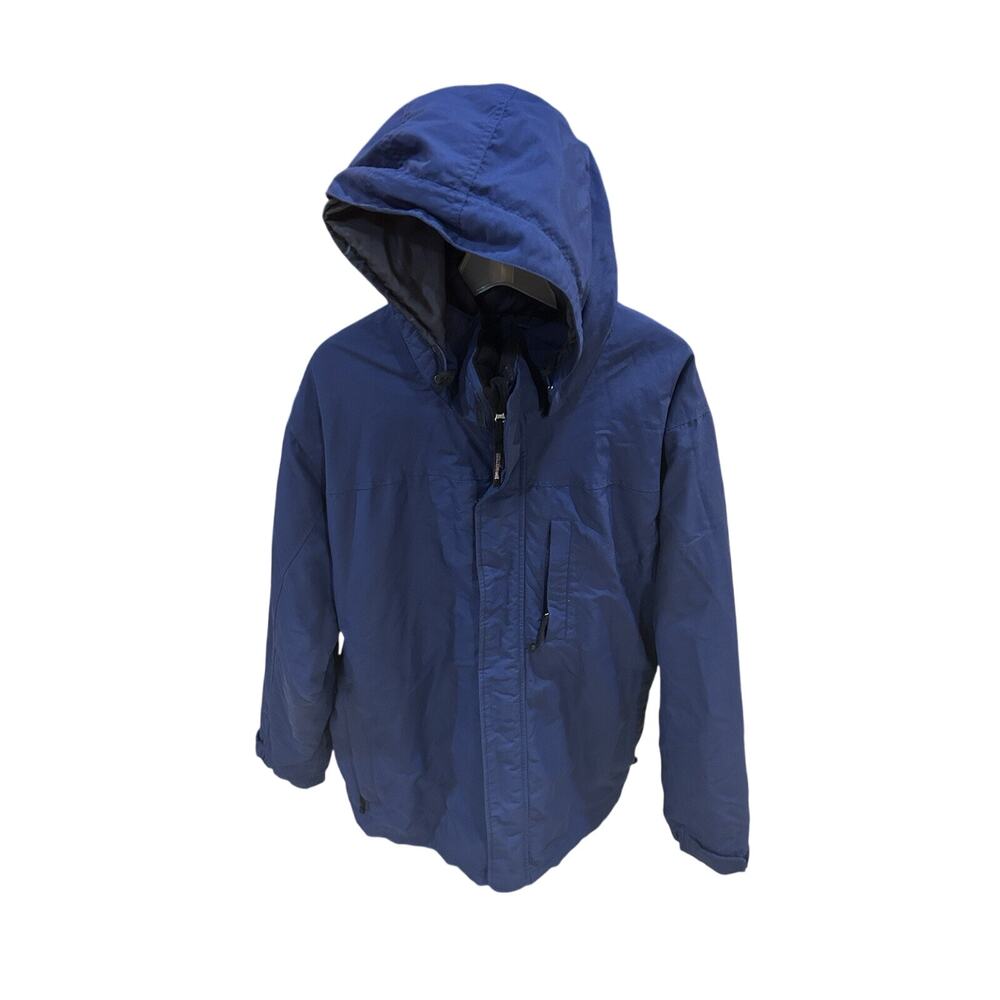 LL Bean 3 In 1 Blue Parka Jacket w/ Detachable Hood Men’s Size 2XL
